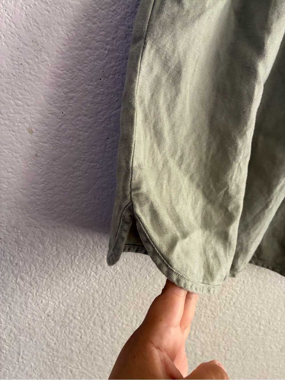 Madewell Sage Green Linen Blend Elastic Waist Skirt S - Picture 5 of 11